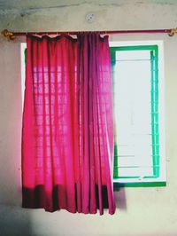 View of curtains on window