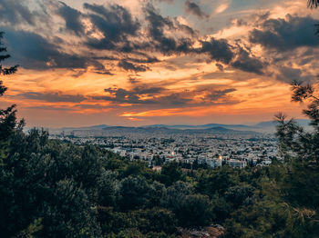  cloudy sunset in athens, greece