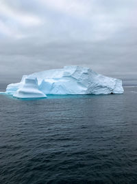 Scenic view of frozen sea against sky