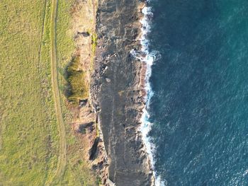 High angle view of beach