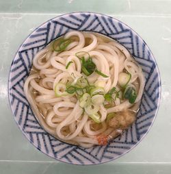 High angle view of food in bowl