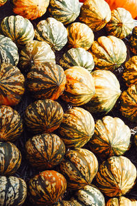 Full frame shot of pumpkins for sale