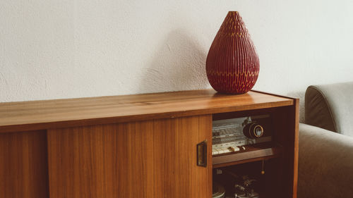 Close-up of open on table at home