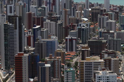 High angle view of buildings in city