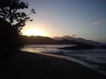 Scenic view of sea at sunset