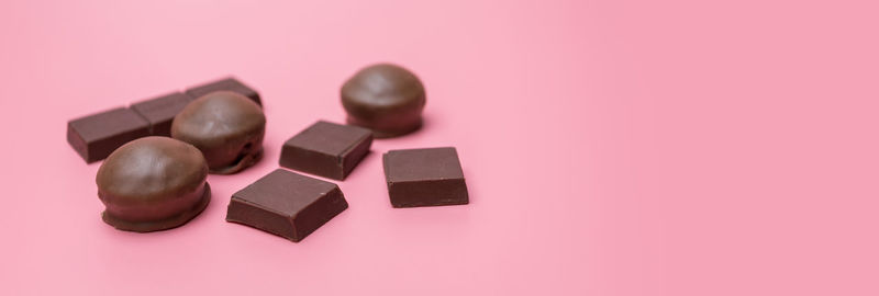 High angle view of chocolate on table