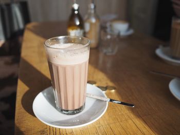 Close-up of coffee on table