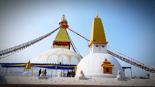 Low angle view of temple against clear sky