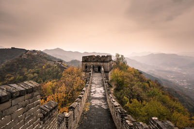 Scenic view of mountain range against sky