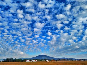 Scenic view of landscape against cloudy sky