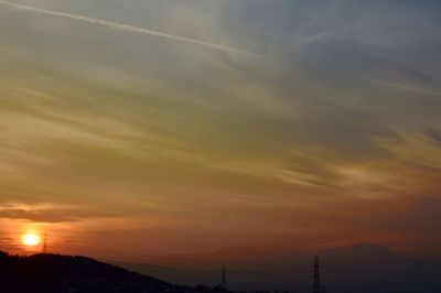 Scenic view of landscape at sunset