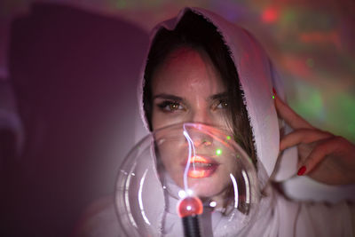 Woman holding crystal ball