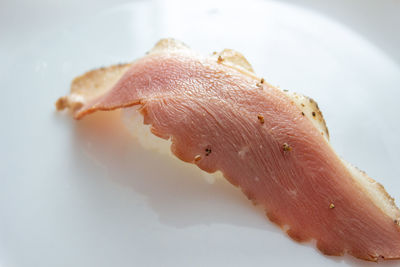 Close-up of fish on table