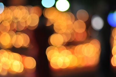 Defocused image of illuminated lights at night