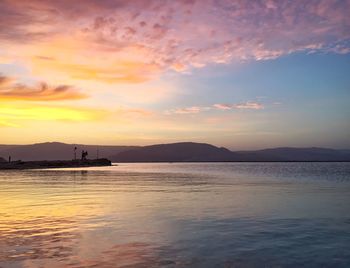 Scenic view of sea at sunset