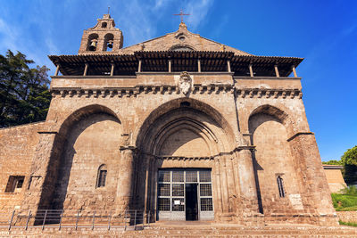 Low angle view of old building against sky