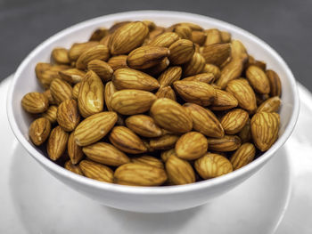 High angle view of breakfast in bowl on table