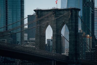 Low angle view of the brooklyn bridge