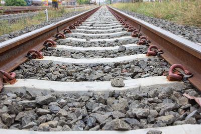 Surface level of railroad track