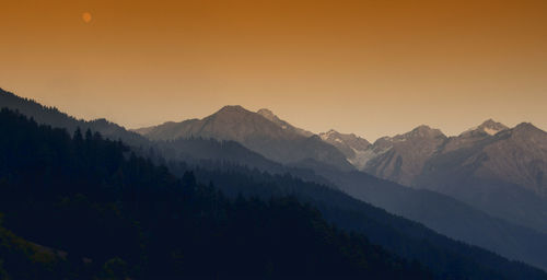 Scenic view of mountains against clear sky