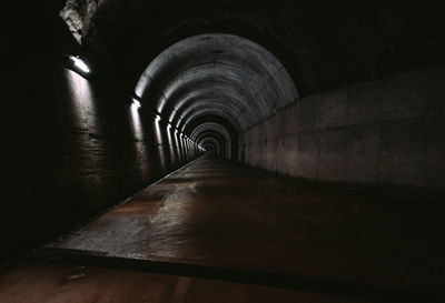 Interior of illuminated tunnel