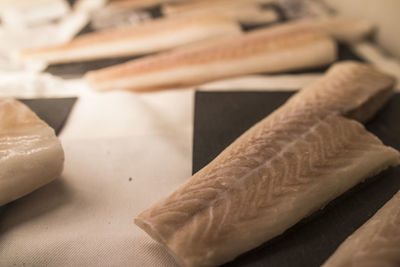 High angle view of bread on table