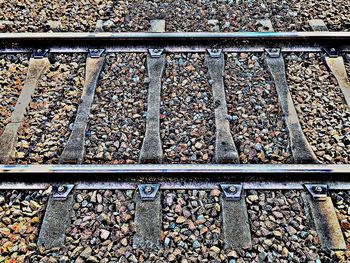 High angle view of railroad track