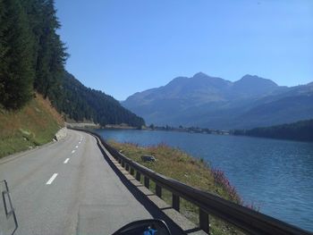 Scenic view of mountains against clear sky