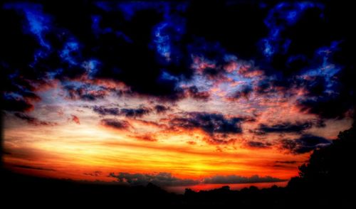 Scenic view of landscape against sky during sunset