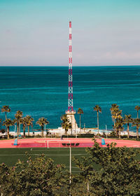 Beach view soccer field at the american university of beirut