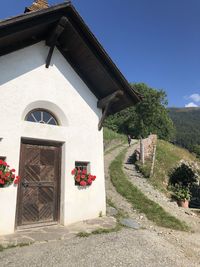 Entrance of building against sky