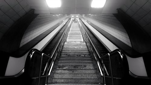 Low angle view of escalator