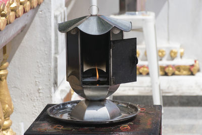 Close-up of coffee beans in container