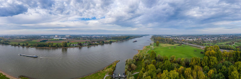 High angle view of townscape against sky