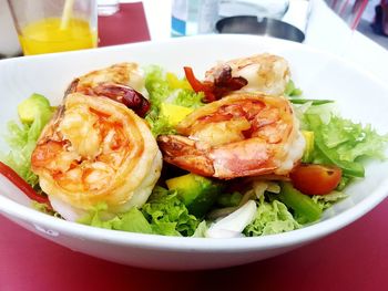 Close-up of meal served in plate