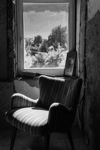 Empty chairs and table at home