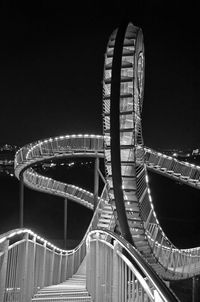 Low angle view of illuminated tower