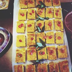 Close-up of food on table