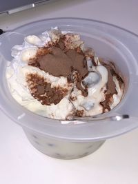 Close-up of ice cream in bowl