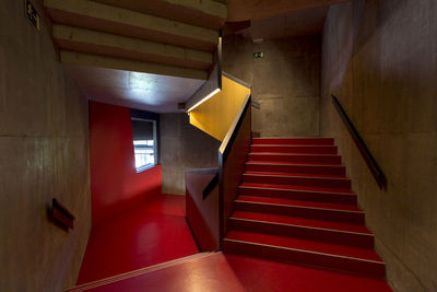 High angle view of empty staircase in building