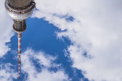 Low angle view of communications tower