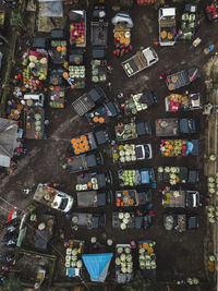 Aerial view of fruit market