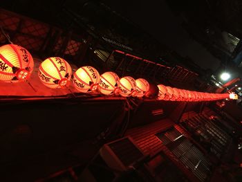 Low angle view of illuminated building