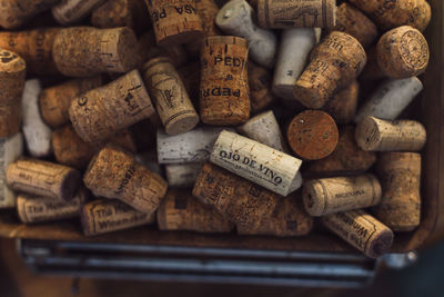 Full frame shot of bottles