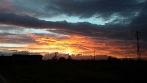 Scenic view of landscape against cloudy sky