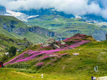 High angle view of mountain against sky