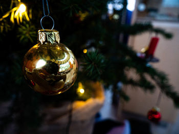 Close-up of illuminated christmas decoration