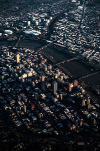 High angle view of city street