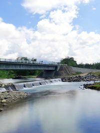 Bridge over river against sky