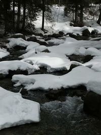 Scenic view of snow covered landscape